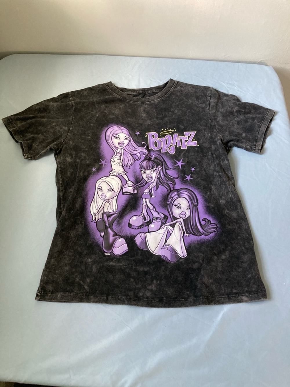 Bratz Short Sleeve Graphic Tee - Black with Purple Print